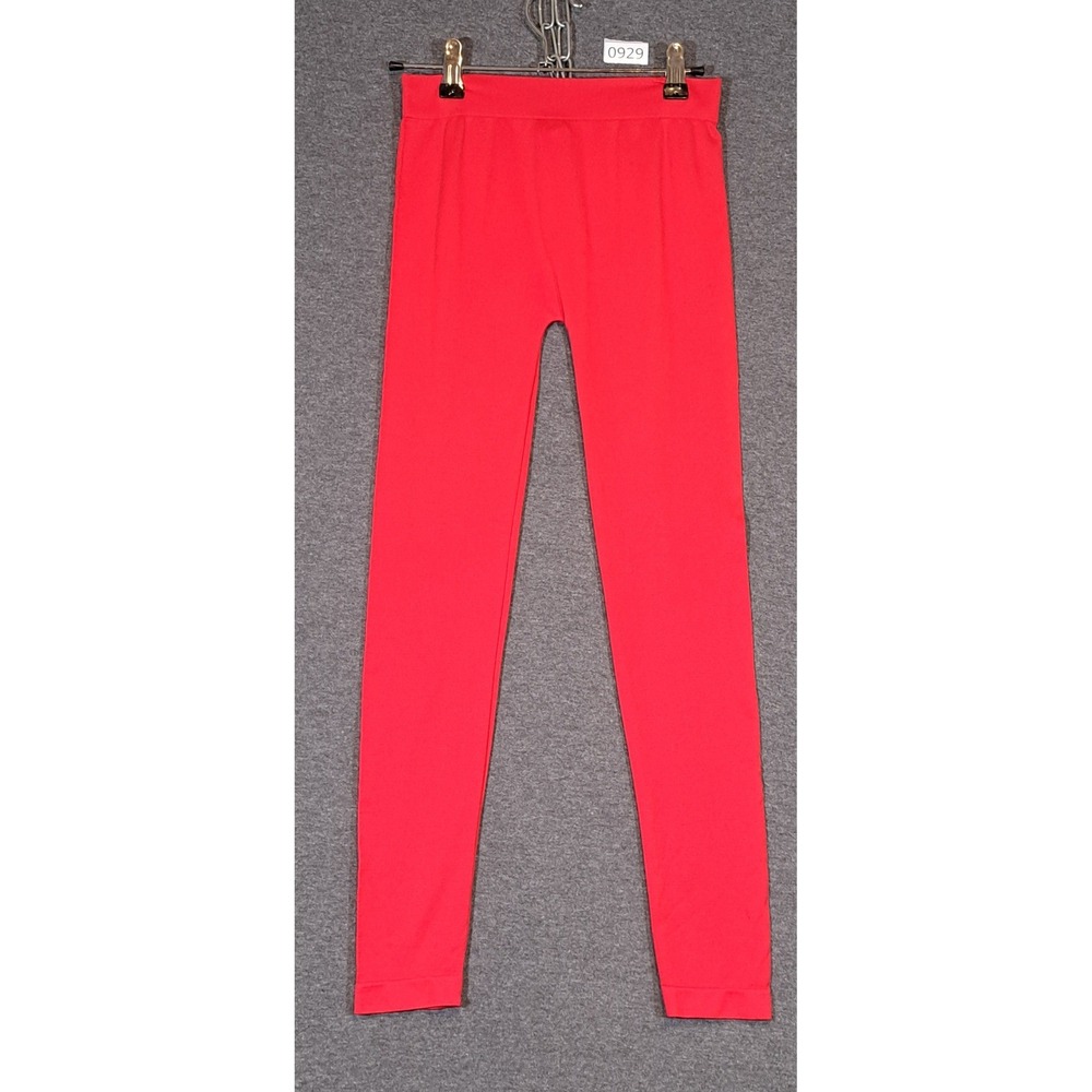 A.C. USA Womens Red Seamless High Rise Stretch Leggings AC7202 Size One Size